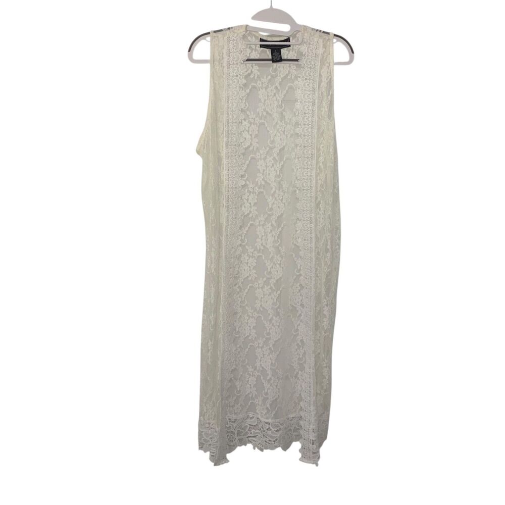 Polly & Esther White Lace Crochet Midi Fairy Cardigan S Western Cottage Boho
